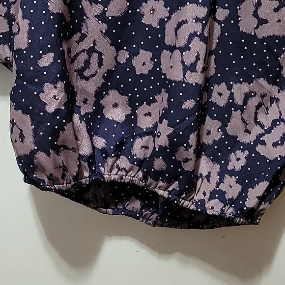 Anthropology Sunday In Brooklyn Floral Batwing Sleeve Top - Brown And Navy Small - Picture 4 of 12